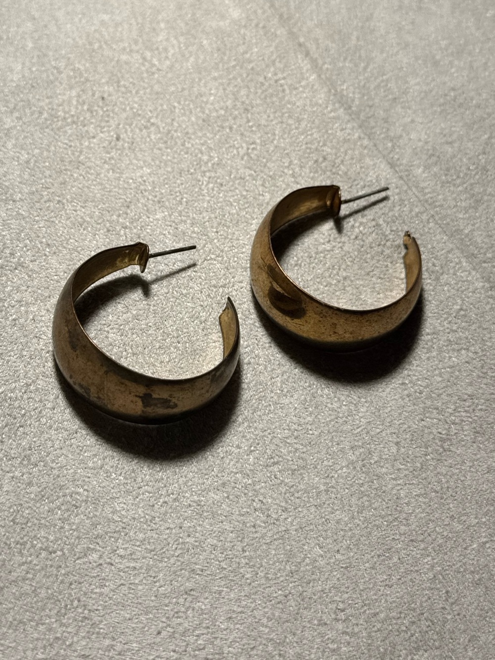Antique Gold-Tone Small Hoop Earrings - Women Jewelry